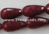 CCN990 15.5 inches 13*25mm faceted teardrop candy jade beads