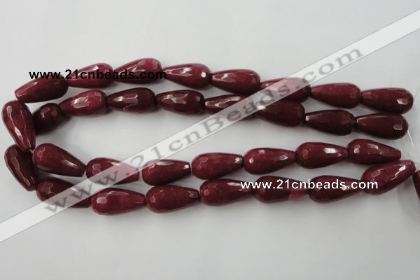 CCN990 15.5 inches 13*25mm faceted teardrop candy jade beads