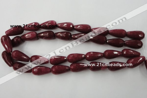 CCN990 15.5 inches 13*25mm faceted teardrop candy jade beads