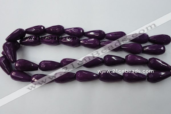 CCN991 15.5 inches 13*25mm faceted teardrop candy jade beads