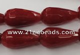 CCN992 15.5 inches 13*25mm faceted teardrop candy jade beads