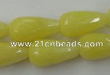 CCN993 15.5 inches 13*25mm faceted teardrop candy jade beads