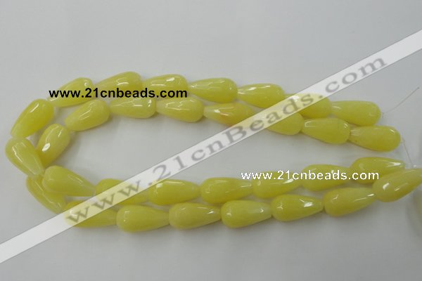 CCN993 15.5 inches 13*25mm faceted teardrop candy jade beads