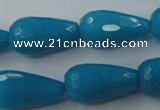 CCN994 15.5 inches 13*25mm faceted teardrop candy jade beads