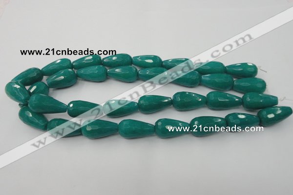 CCN995 15.5 inches 13*25mm faceted teardrop candy jade beads