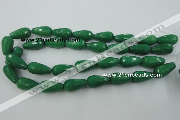 CCN996 15.5 inches 13*25mm faceted teardrop candy jade beads