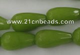 CCN997 15.5 inches 13*25mm faceted teardrop candy jade beads