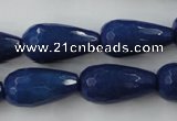 CCN999 15.5 inches 13*25mm faceted teardrop candy jade beads