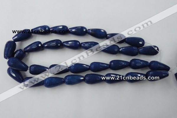 CCN999 15.5 inches 13*25mm faceted teardrop candy jade beads