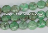 CCO110 15.5 inches 10mm flat round dyed natural chrysotine beads