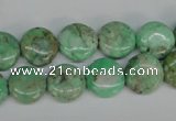 CCO111 15.5 inches 12mm flat round dyed natural chrysotine beads