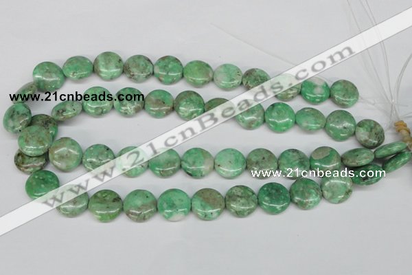 CCO112 15.5 inches 16mm flat round dyed natural chrysotine beads