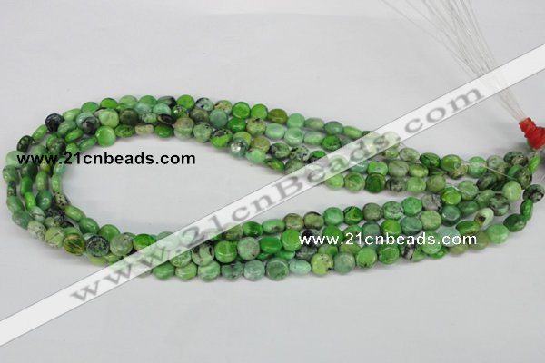 CCO130 15.5 inches 8mm flat round dyed natural chrysotine beads