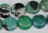 CCO152 15.5 inches 16mm flat round dyed natural chrysotine beads