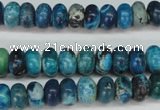 CCO171 15.5 inches 6*10mm rondelle dyed natural chrysotine beads