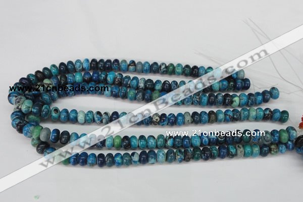 CCO171 15.5 inches 6*10mm rondelle dyed natural chrysotine beads