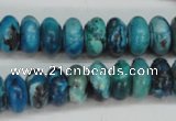 CCO172 15.5 inches 6*12mm rondelle dyed natural chrysotine beads