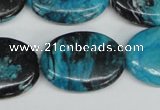 CCO181 15.5 inches 22*30mm oval dyed natural chrysotine beads