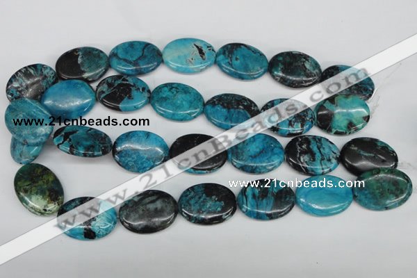 CCO181 15.5 inches 22*30mm oval dyed natural chrysotine beads