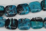 CCO185 15.5 inches 14*14mm square dyed natural chrysotine beads