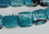 CCO186 15.5 inches 18*18mm square dyed natural chrysotine beads