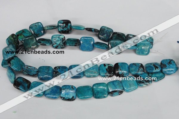 CCO186 15.5 inches 18*18mm square dyed natural chrysotine beads