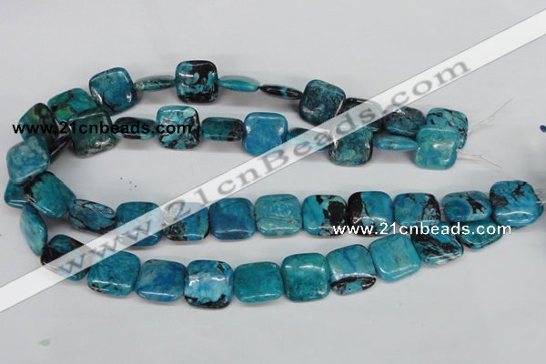 CCO187 15.5 inches 22*22mm square dyed natural chrysotine beads