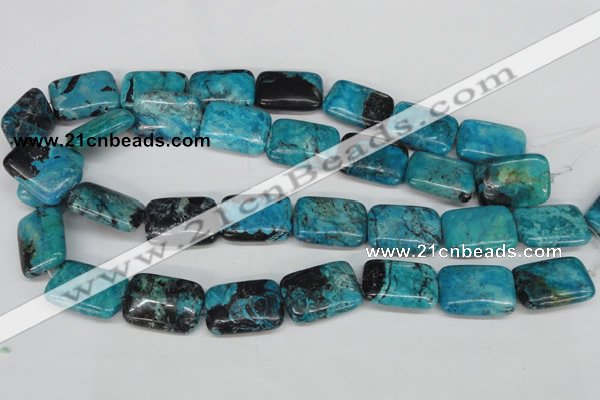 CCO192 15.5 inches 18*25mm rectangle dyed natural chrysotine beads