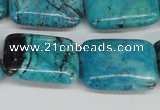 CCO194 15.5 inches 22*30mm rectangle dyed natural chrysotine beads