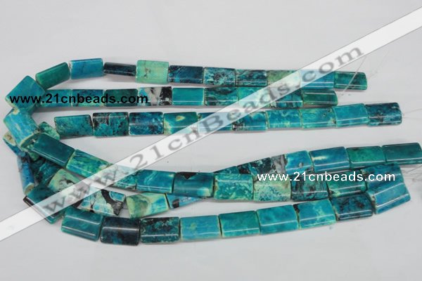 CCO198 15.5 inches 13*18mm flat tube dyed natural chrysotine beads