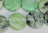 CCO33 15.5 inches 20mm flat round natural chrysotine beads