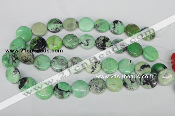 CCO33 15.5 inches 20mm flat round natural chrysotine beads