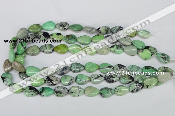 CCO39 15.5 inches 13*18mm flat teardrop natural chrysotine beads