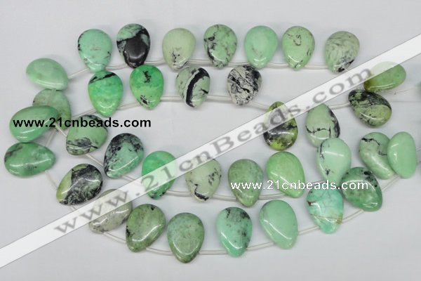 CCO49 Top-drilled 18*25mm flat teardrop natural chrysotine beads