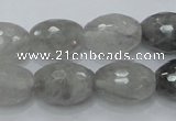 CCQ100 15.5 inches 13*18mm faceted rice cloudy quartz beads