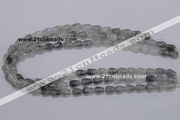 CCQ103 15.5 inches 8*12mm teardrop cloudy quartz beads wholesale