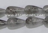 CCQ104 15.5 inches 10*20mm teardrop cloudy quartz beads wholesale