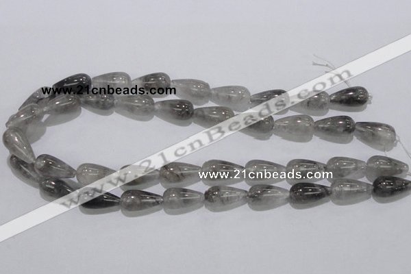 CCQ104 15.5 inches 10*20mm teardrop cloudy quartz beads wholesale