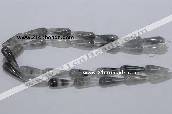 CCQ105 15.5 inches 10*30mm teardrop cloudy quartz beads wholesale