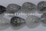 CCQ106 15.5 inches 13*18mm teardrop cloudy quartz beads wholesale