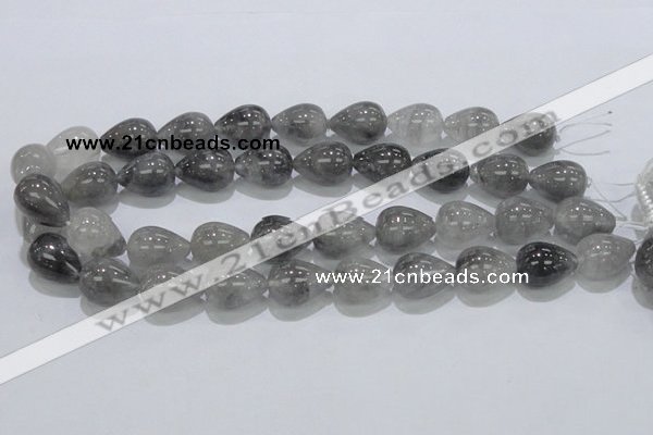 CCQ107 15.5 inches 15*20mm teardrop cloudy quartz beads wholesale