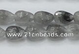 CCQ108 15.5 inches 10*14mm faceted teardrop cloudy quartz beads