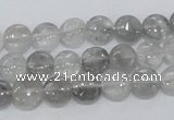 CCQ115 15.5 inches 8mm coin cloudy quartz beads wholesale