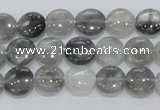 CCQ116 15.5 inches 10mm coin cloudy quartz beads wholesale