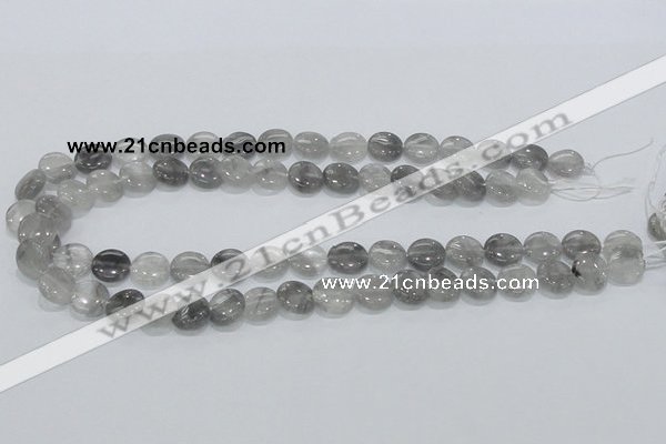 CCQ117 15.5 inches 12mm coin cloudy quartz beads wholesale