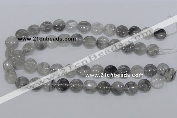 CCQ118 15.5 inches 15mm coin cloudy quartz beads wholesale