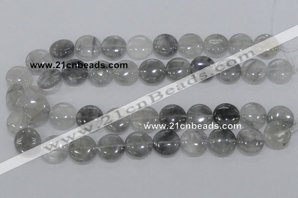 CCQ119 15.5 inches 18mm coin cloudy quartz beads wholesale