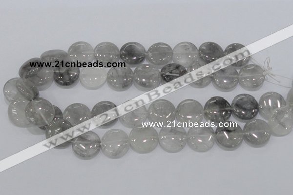 CCQ120 15.5 inches 20mm coin cloudy quartz beads wholesale