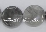 CCQ121 15.5 inches 25mm coin cloudy quartz beads wholesale