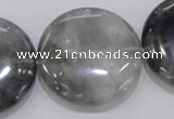 CCQ123 15.5 inches 40mm coin cloudy quartz beads wholesale